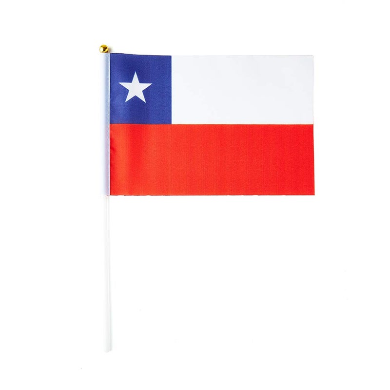 mflagperft Chile Flag Chilean Flag, Small Mini Handheld Chile Flags on Stick, Ideal for Party Parades Sports Events Patriotic Festival Decorations - Image 2